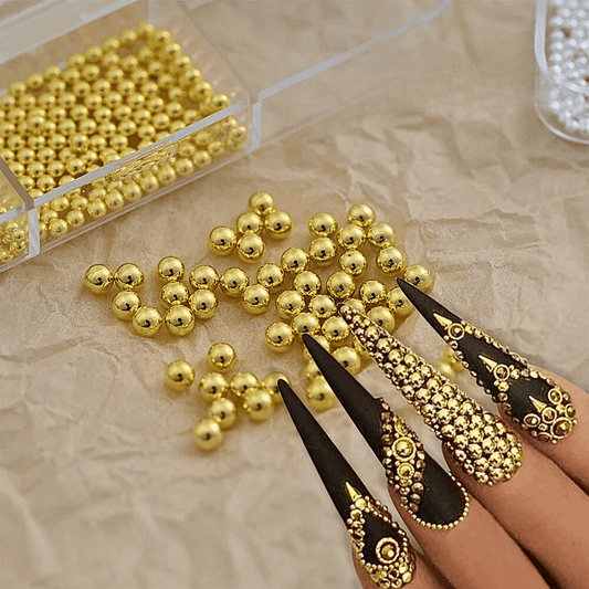Set di Micro Sfere in Acciaio Placcato: Eleganza e Creatività per Nail Art Esclusive