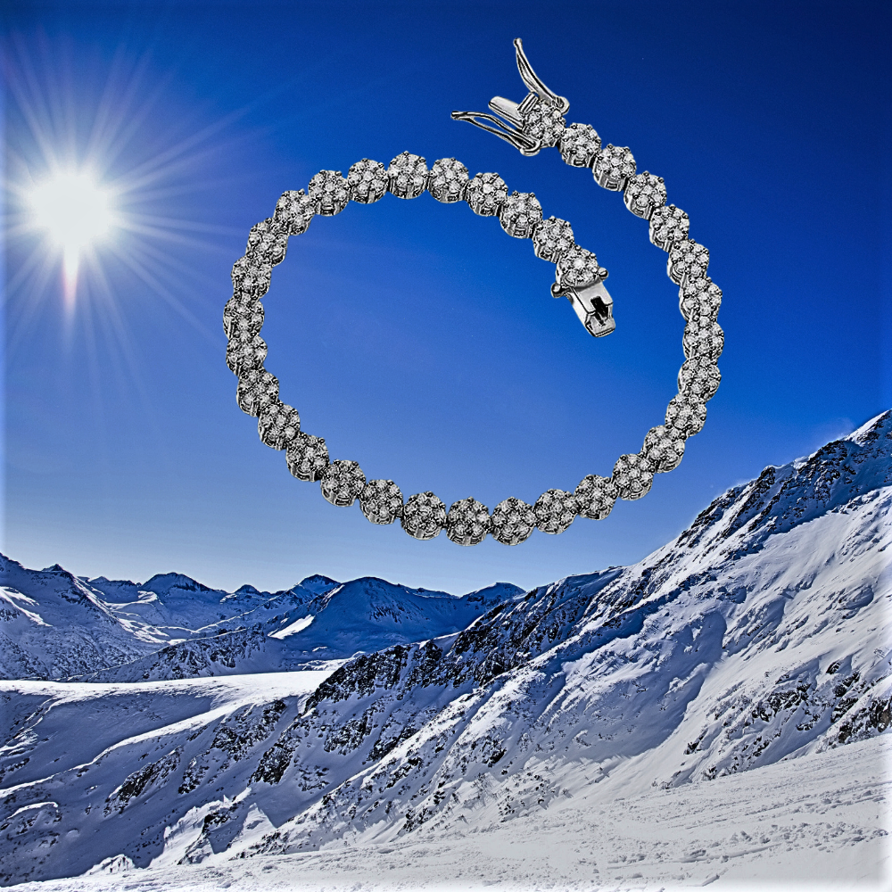 Bracciale Floreale in Moissaniti – Fino a 4,2 Carati di Purezza Naturale