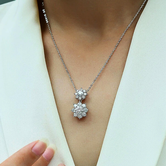 Collana Floreale in Moissanite per ct 3,34