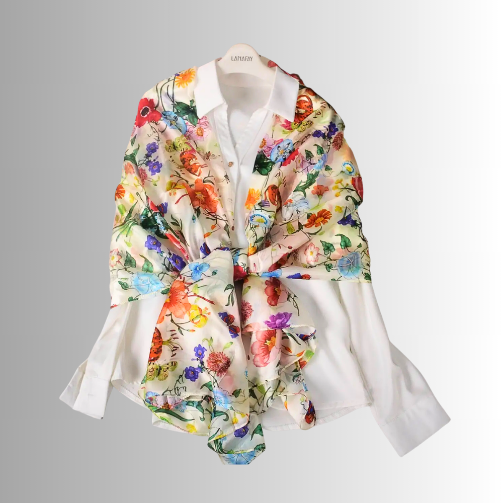 Foulard in Seta di Gelso con Stampe Floreali