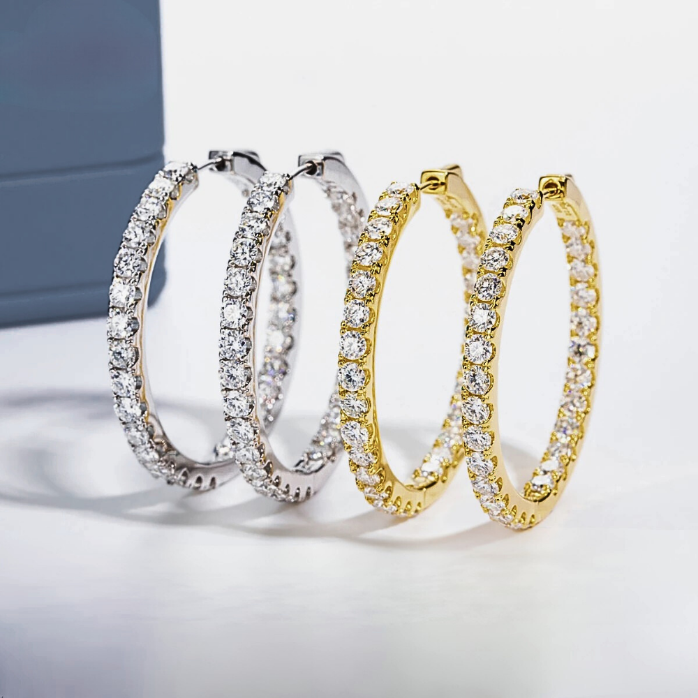 Orecchini a Cerchio con Moissaniti per Ct 5,60