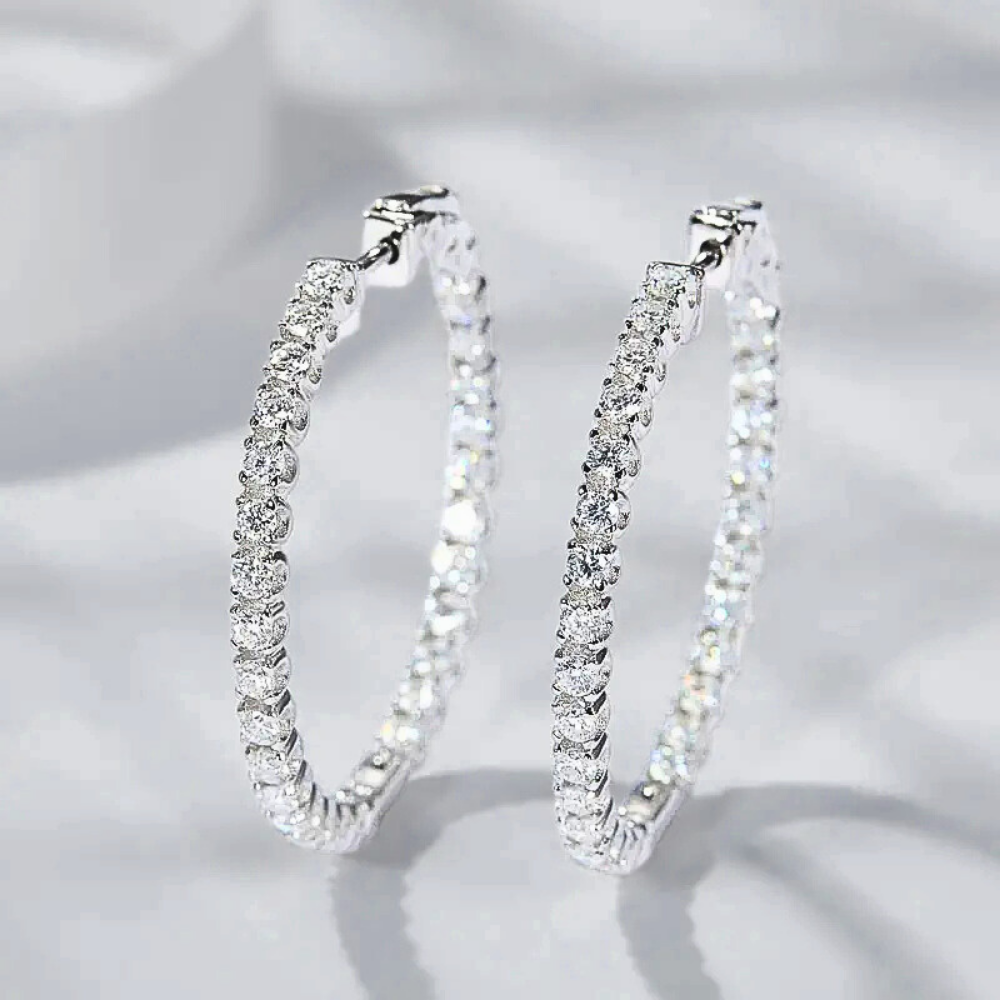 Orecchini a Cerchio con Moissaniti per ct 1,50