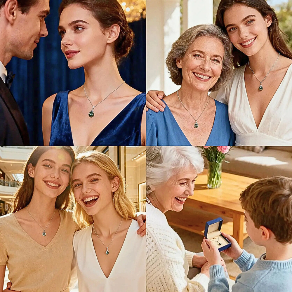 Mini Collezione di Collane con Moissaniti e Perle Naturali di Tahiti