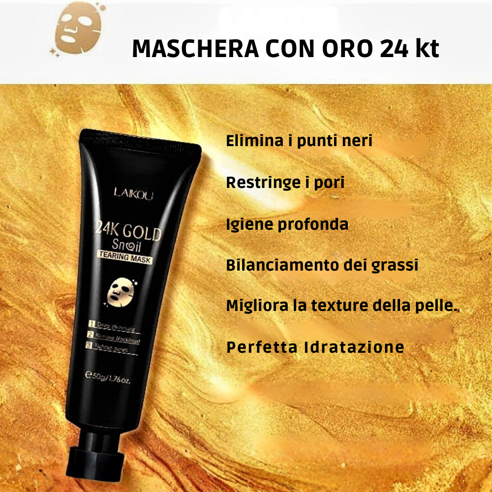 Mascarilla de belleza con colágeno, oro de 24 quilates, baba de caracol y raíz de ginseng