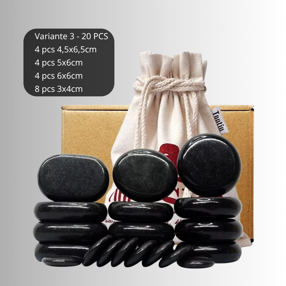 Set 20 Pietre Laviche per Massaggio caldo/freddo