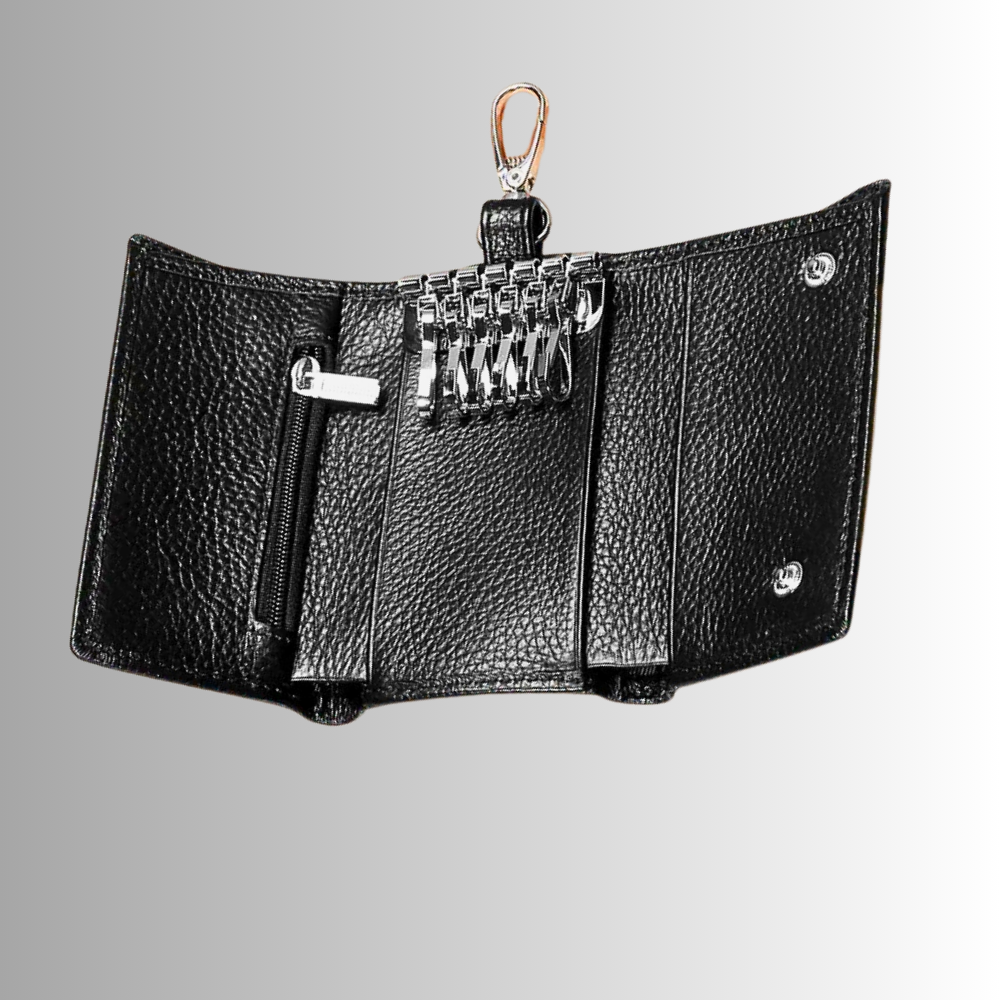 Portachiavi con Spazio Carte e Monete in Pelle di Vitellino