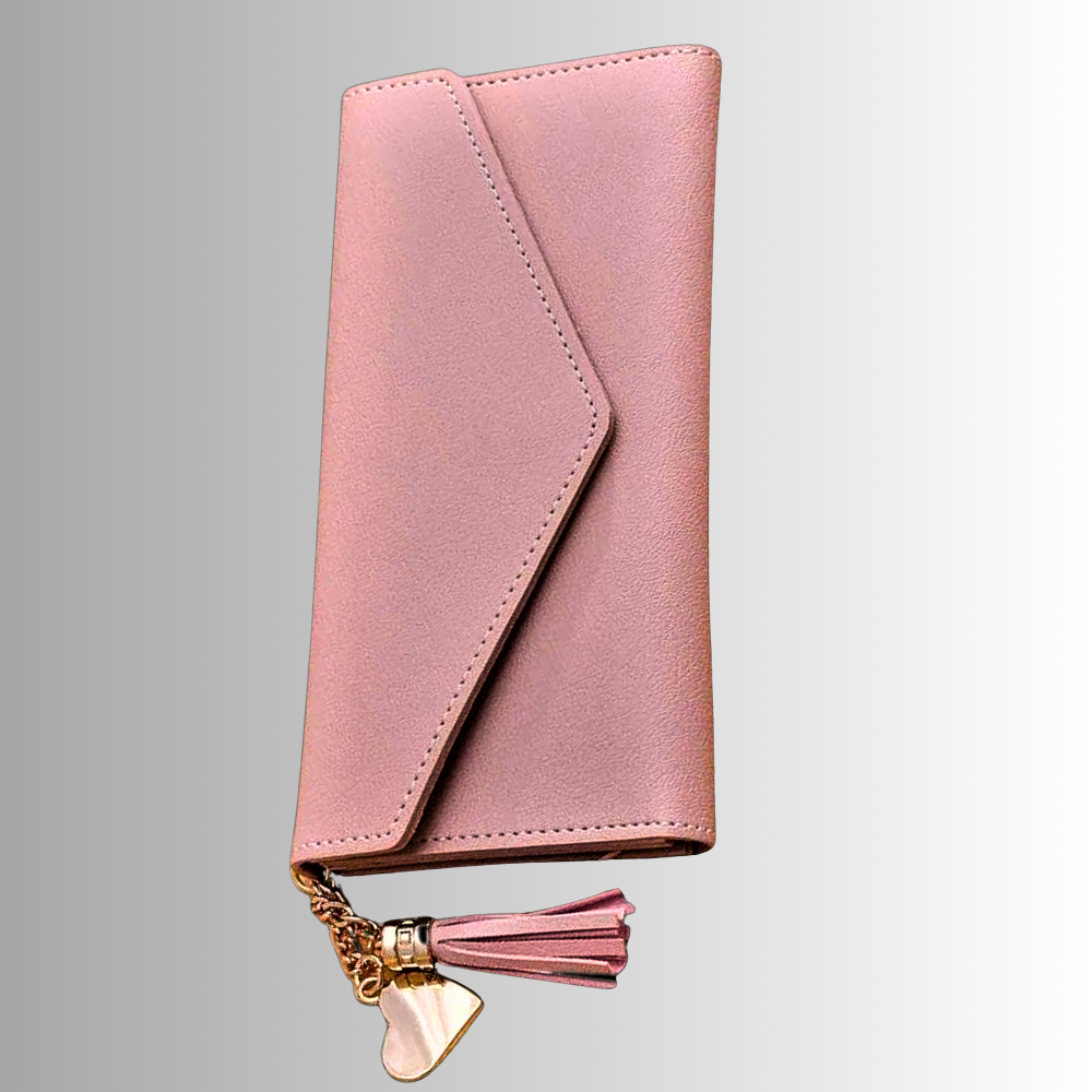 Portafoglio a Busta con Nappe e Cuori