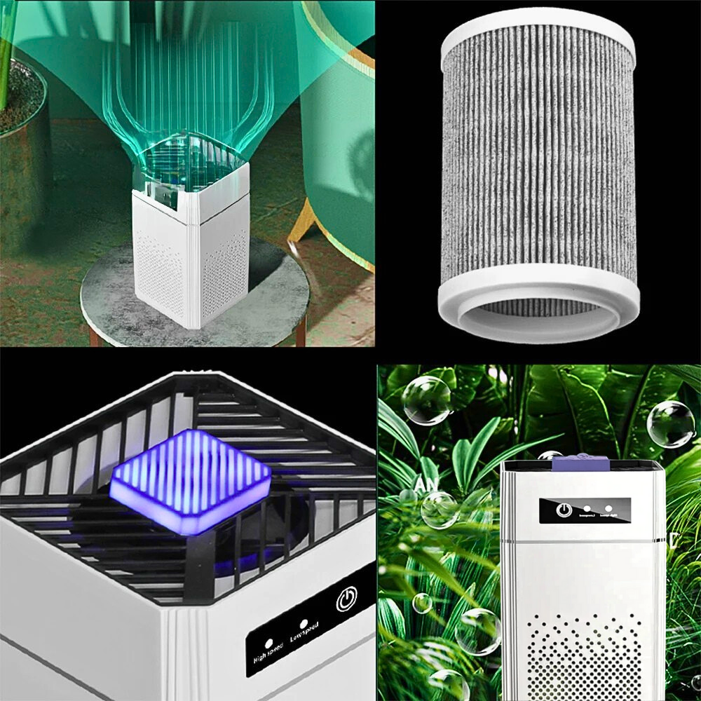 Mini Purificatore d’Aria a Ioni Negativi e Filtro HEPA H12