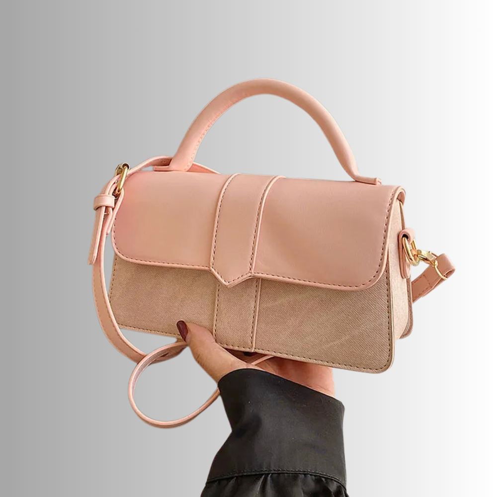 Mini Borsa a Due Tonalità in Similpelle
