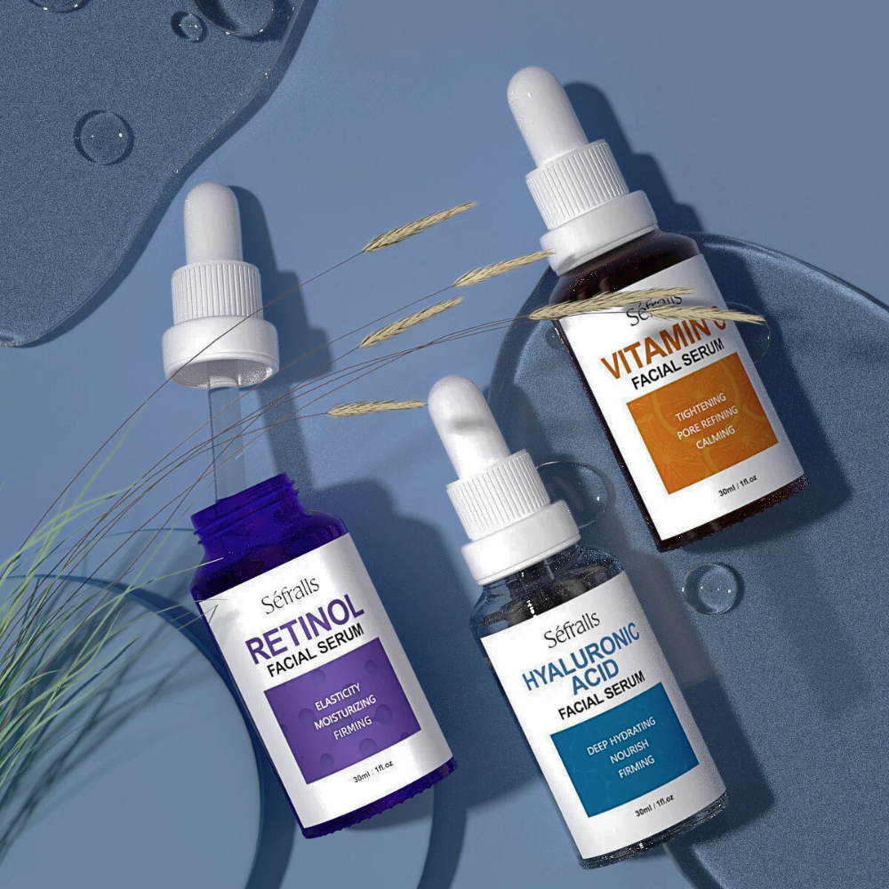 Set di 3 Sieri Viso- Acido Ialuronico, Retinolo e Vitamina C