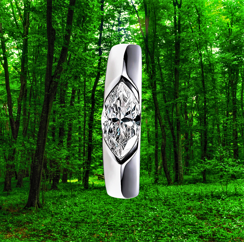Fede con Moissanite di ct 1,00 Taglio Marquise