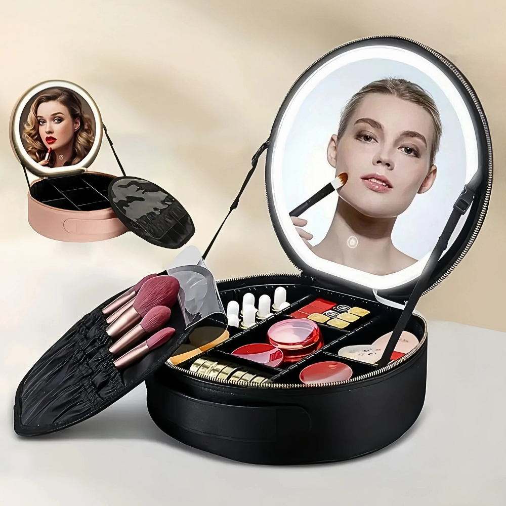 Borsa Make Up da Viaggio con Specchio Illuminato e Power Bank