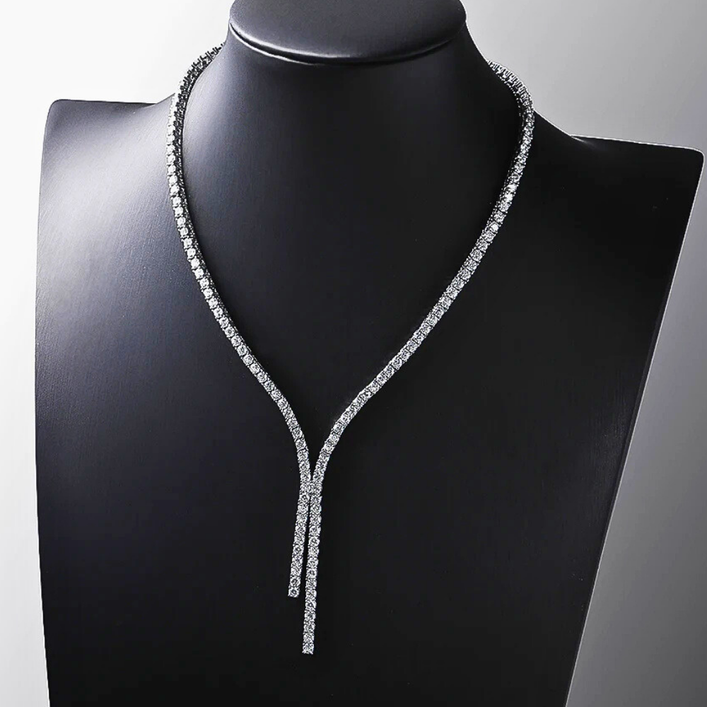 Collana Tennis Pendente con Moissaniti