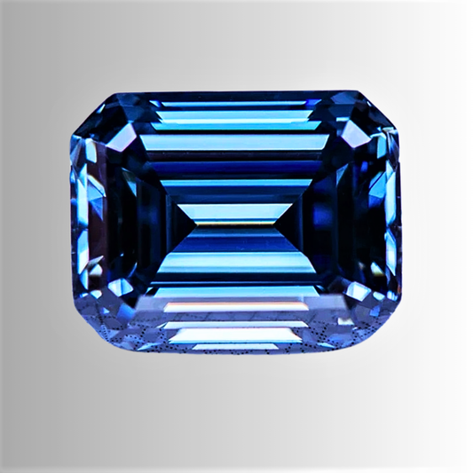 Moissanite Royal Blue Taglio Smeraldo Certificata