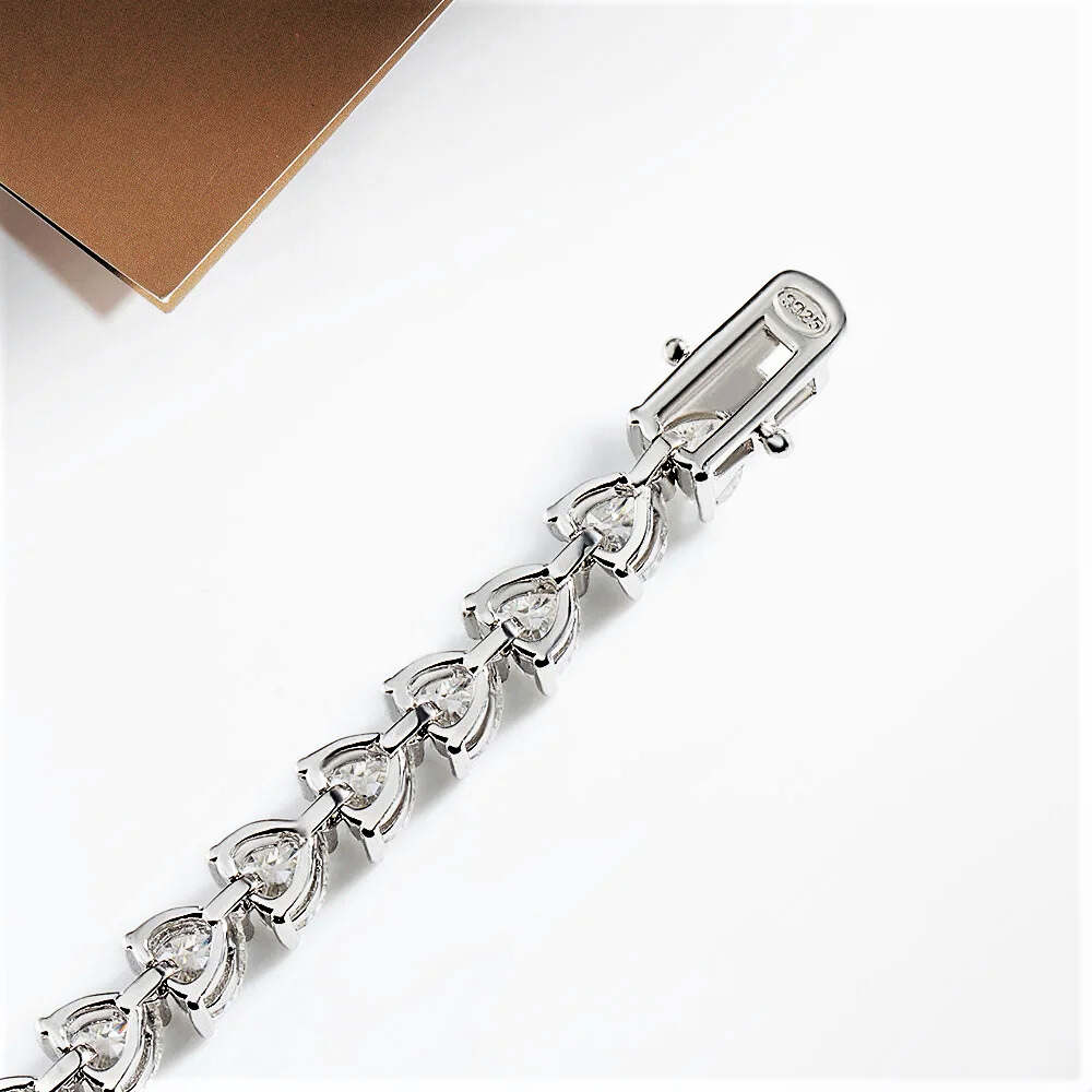Bracciale Tennis con Moissaniti Taglio Cuore