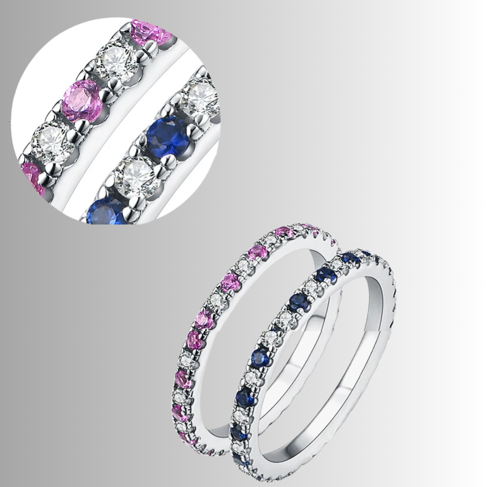 Eternity Bicolore in Moissaniti da mm 1,50