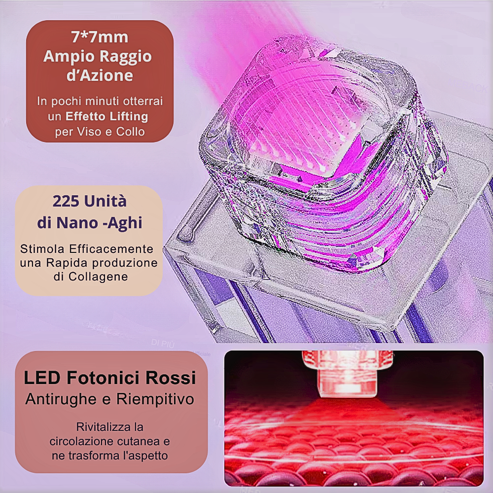 Dispositivo di Microneedling con Tripla Luce Fotonica