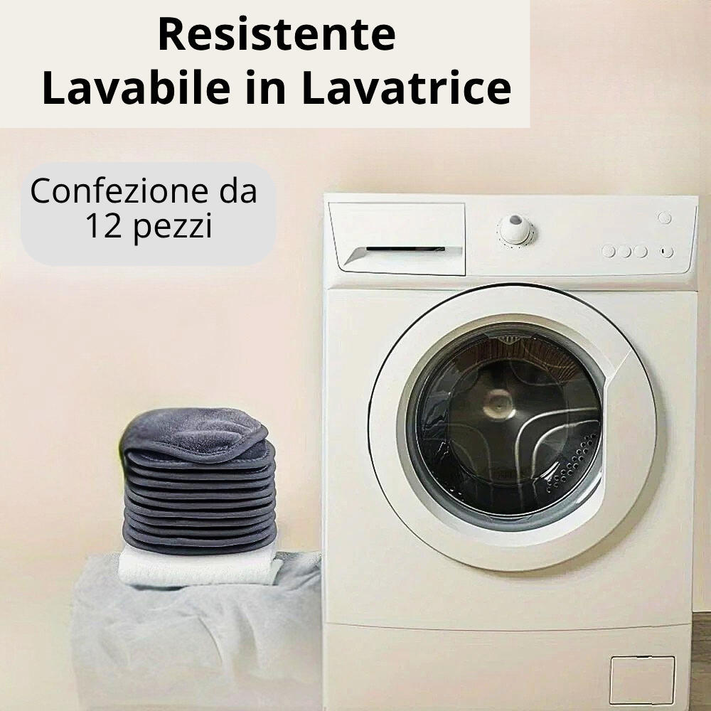 Set 12 Salviette Struccanti in Microfibra