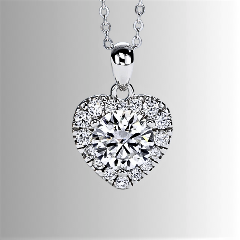 Collana a Cuore con Moissanite di ct 2,00