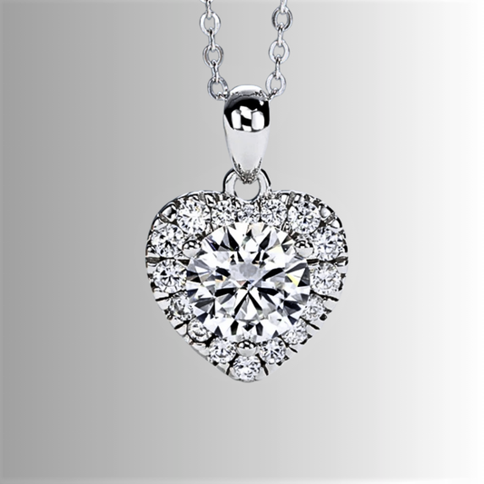 Collana a Cuore con Moissanite di ct 2,00