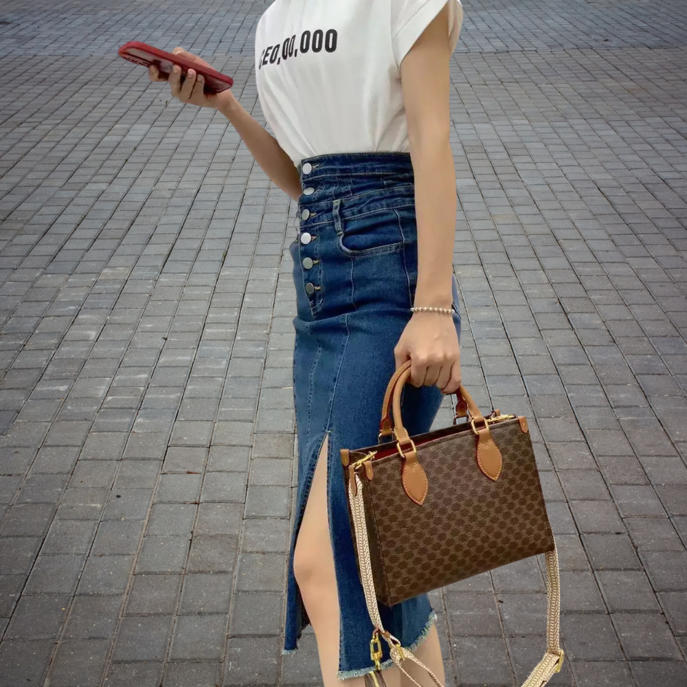 Borsa Tote in Fiore di Vitellino