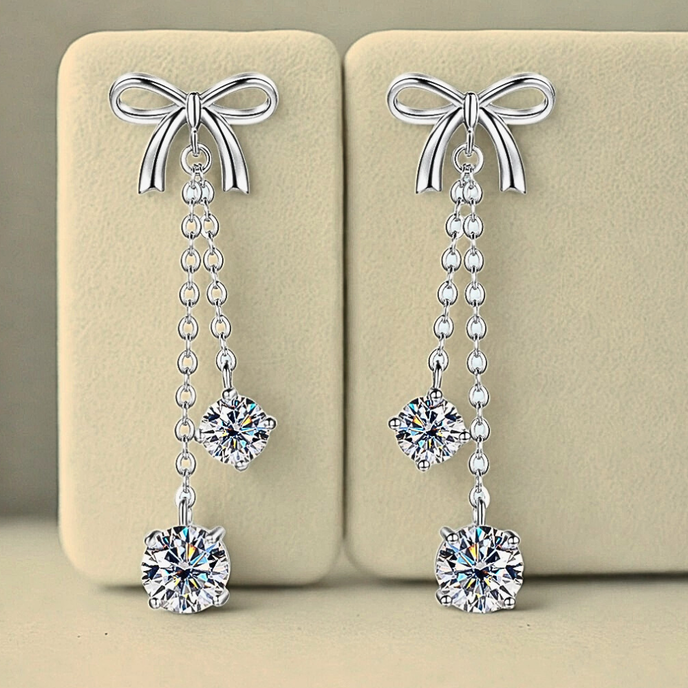 Orecchini a Fiocco con Moissaniti per ct 3,00