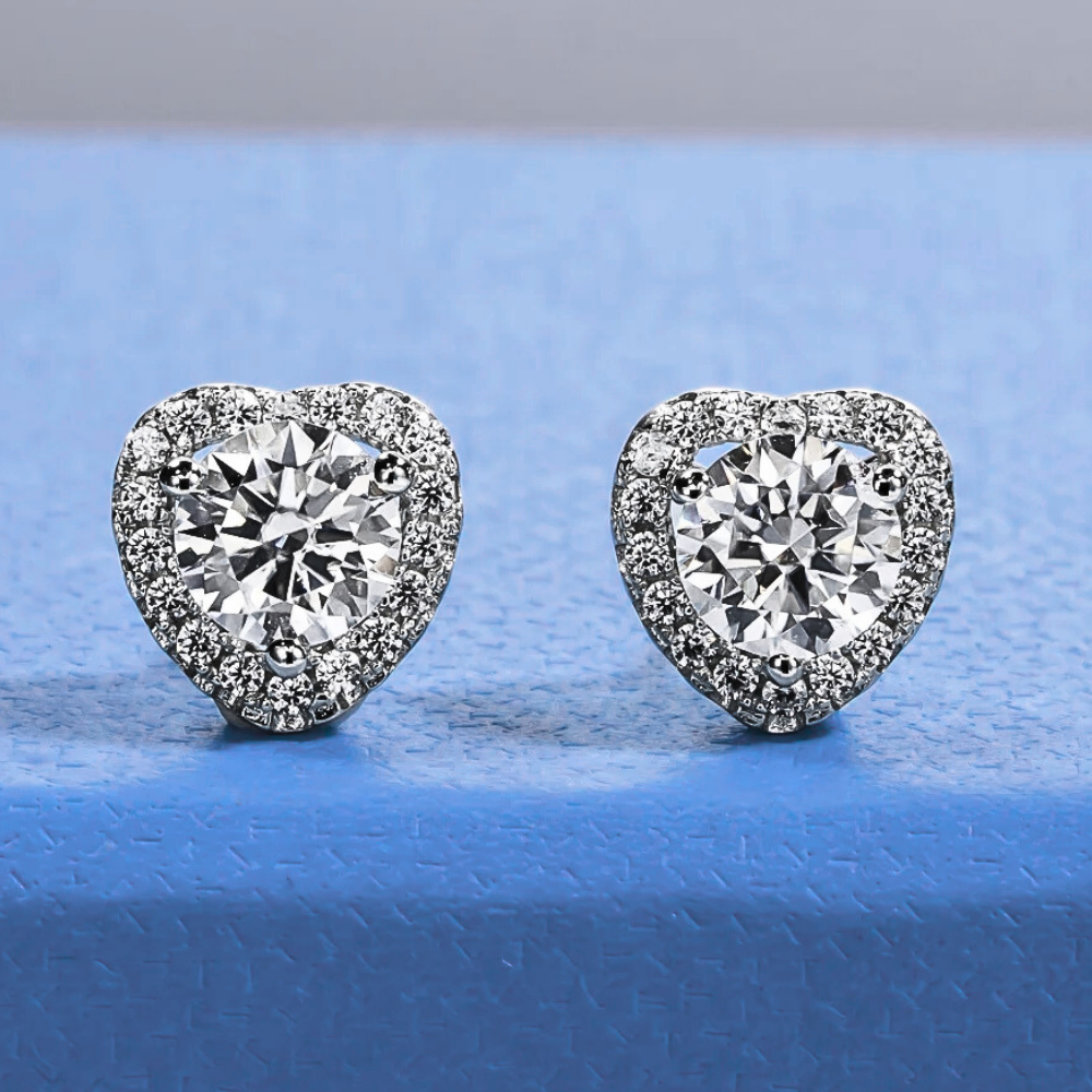 Orecchini a Cuore con Moissaniti