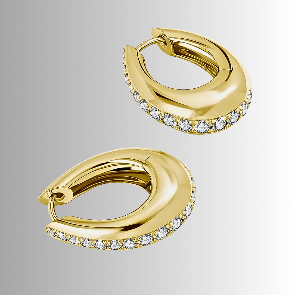 Orecchini a Goccia con Striscia di Moissaniti