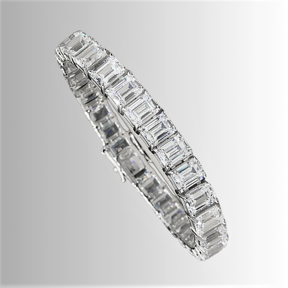 Bracciale Tennis con Moissaniti Taglio Smeraldo