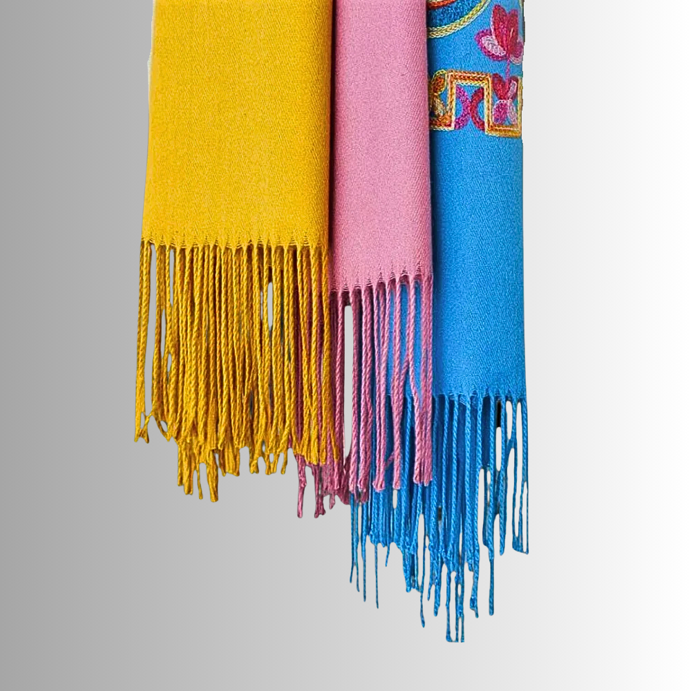 Pashmina Misto Lana Ricamata a Mano