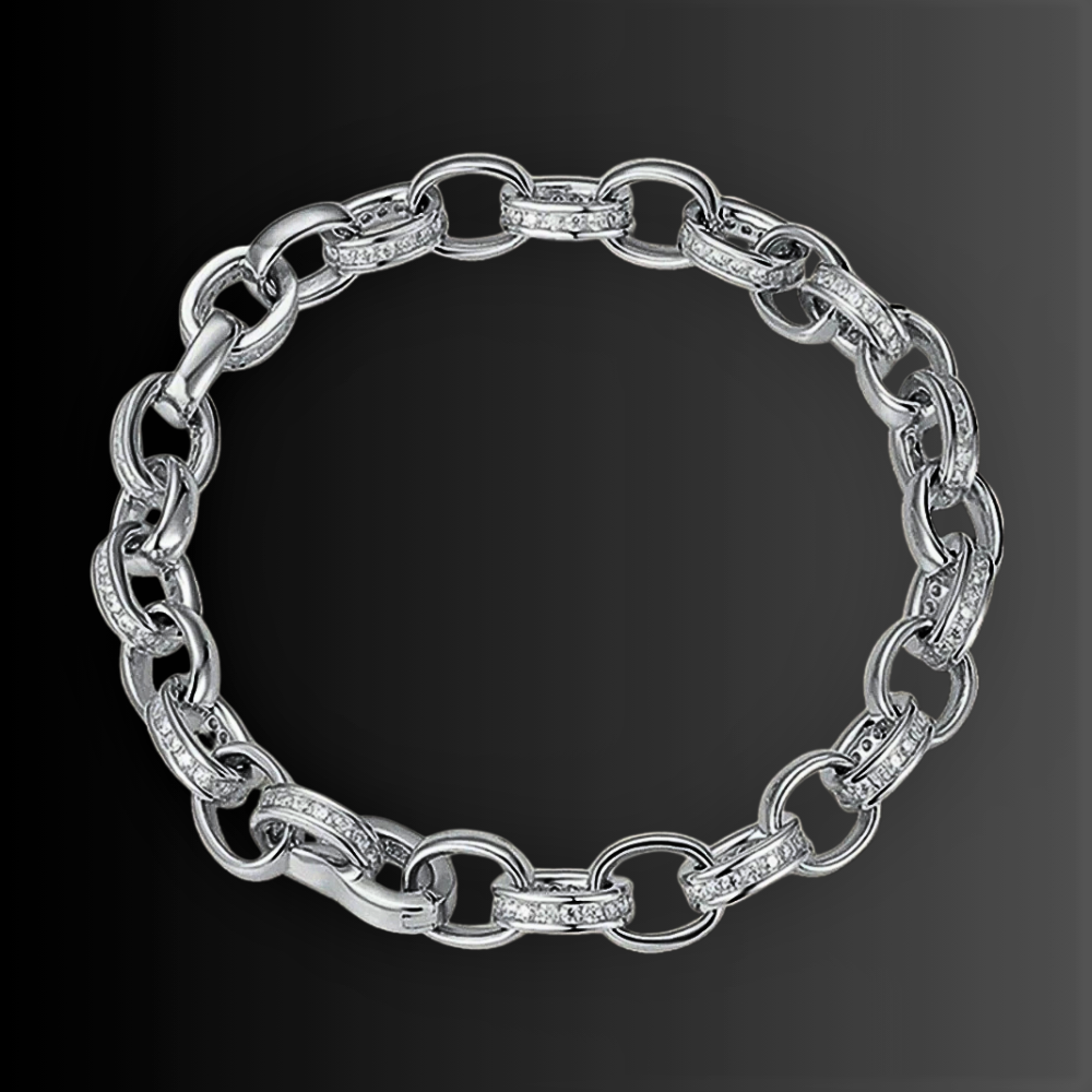 Bracciale ad Anelli Ovali con Moissanite