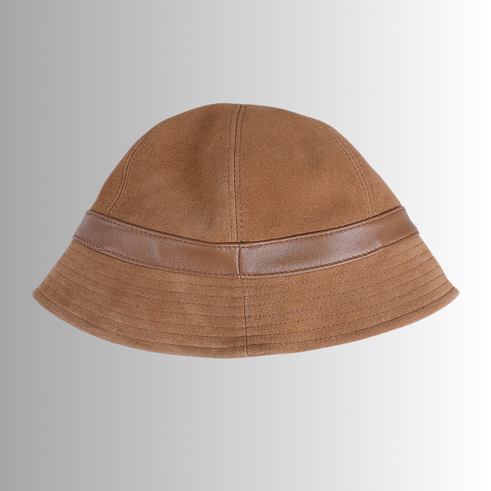 Cappello in Pelle Scamosciata d'Agnello