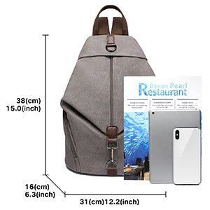 KONO Canvas Backpack WOMEN'S Vintage Daypack shoulder bag Large Shoulder Backpack travel bag for Travel Outdoor & School