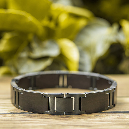 Pulsera de Madera y Acero - Cada día en Armonía con la Naturaleza 