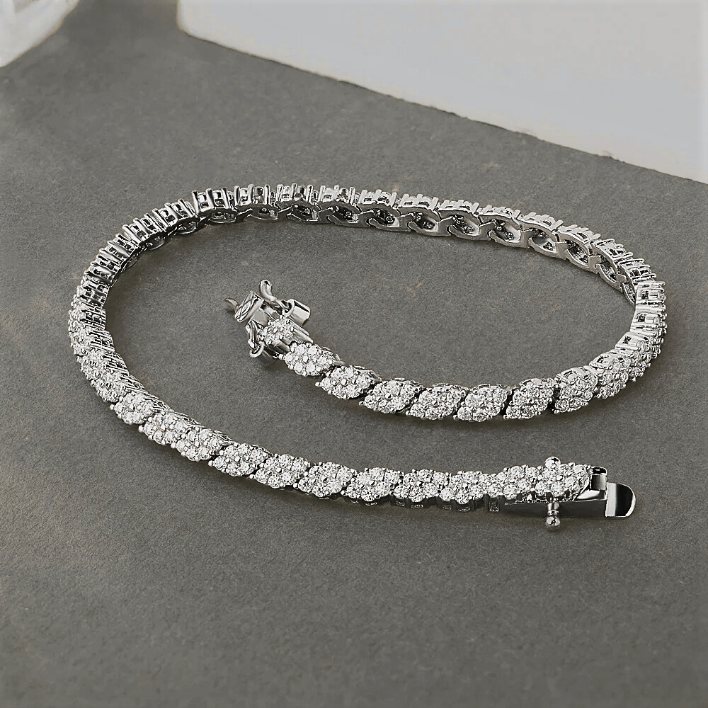 Bracciale a Rombi con Pavè di Moissaniti