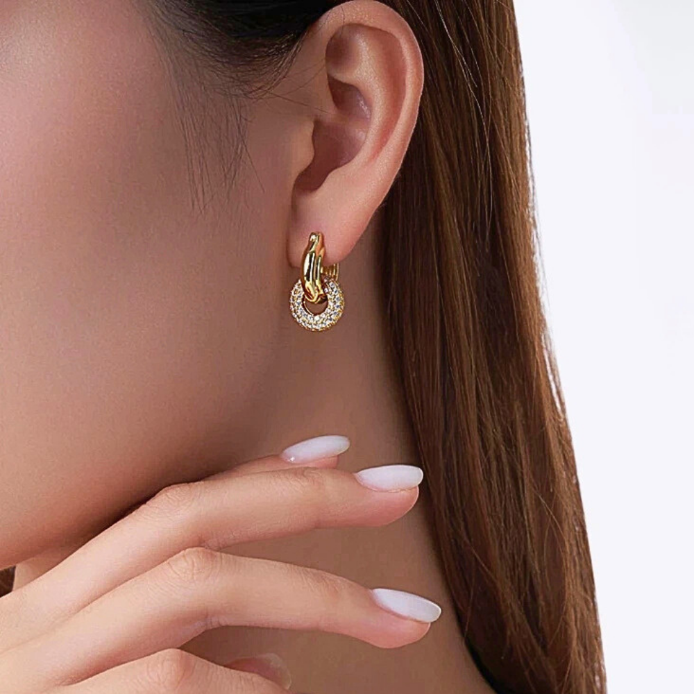 Orecchini ad Anello con Pendente in Moissaniti