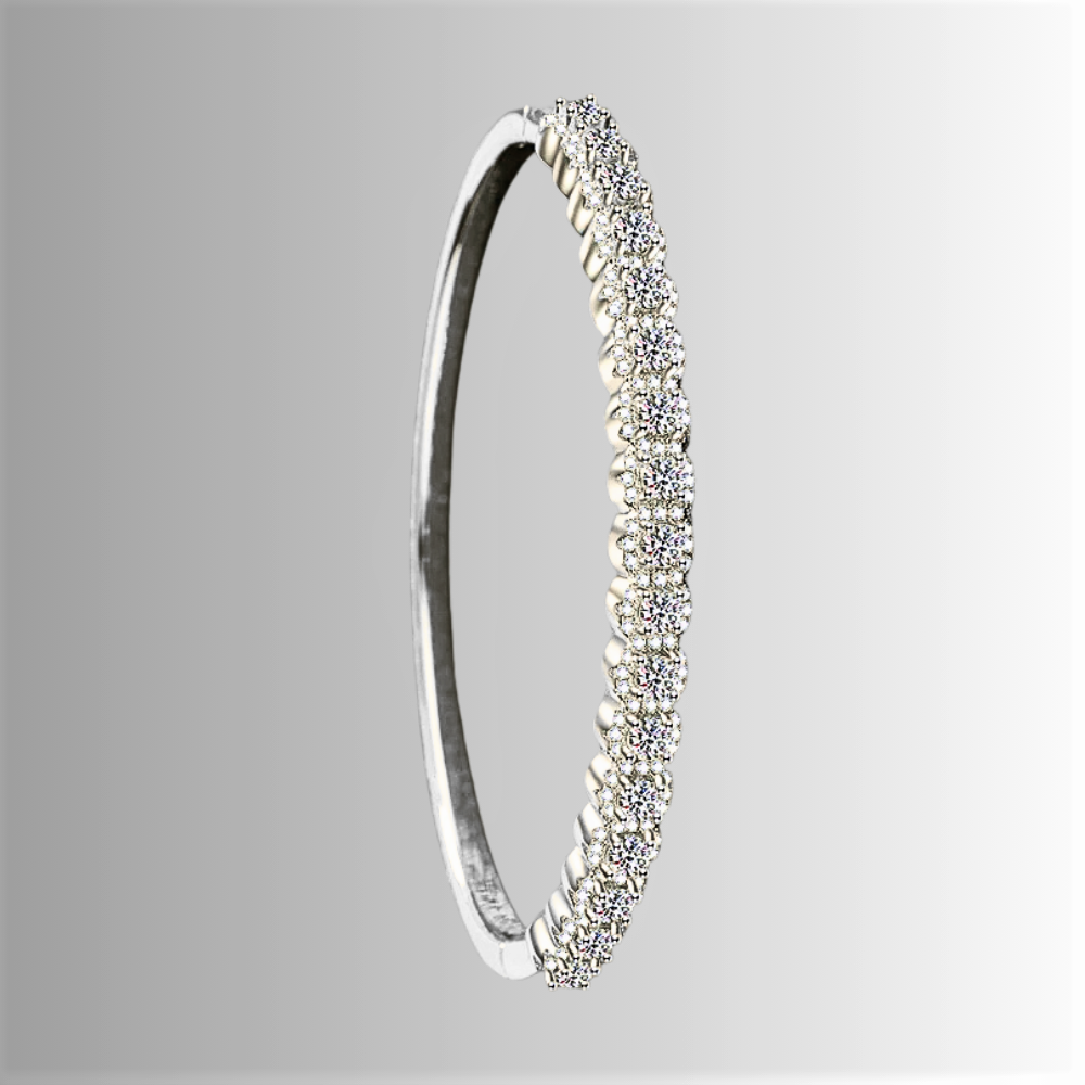 Bracciale Rigido con Fiori di Moissaniti per ct 2,48