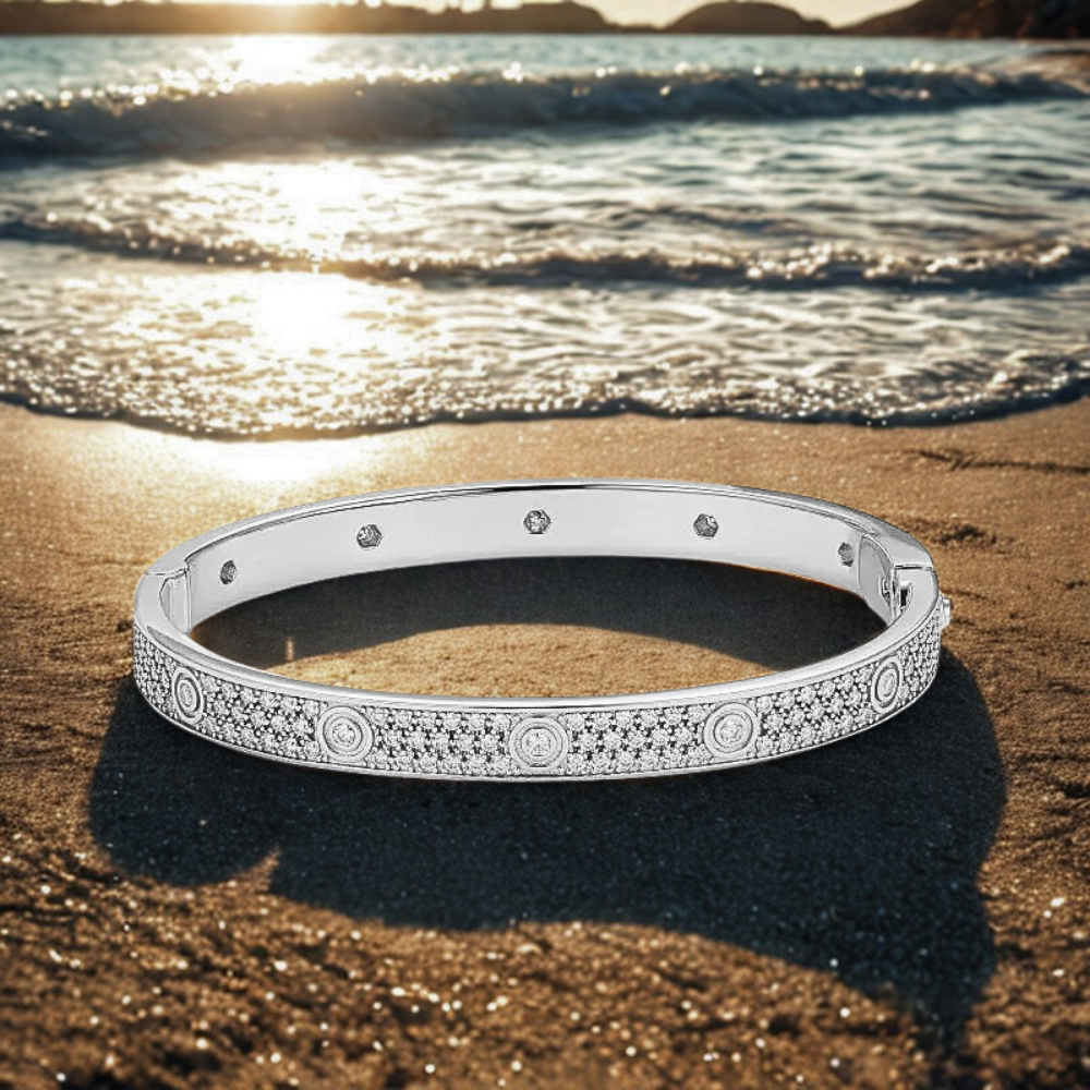 Bracciale Rigido con Pavè di Moissaniti