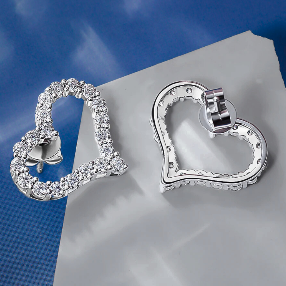 Parure Collana e Orecchini a Cuore con Moissaniti