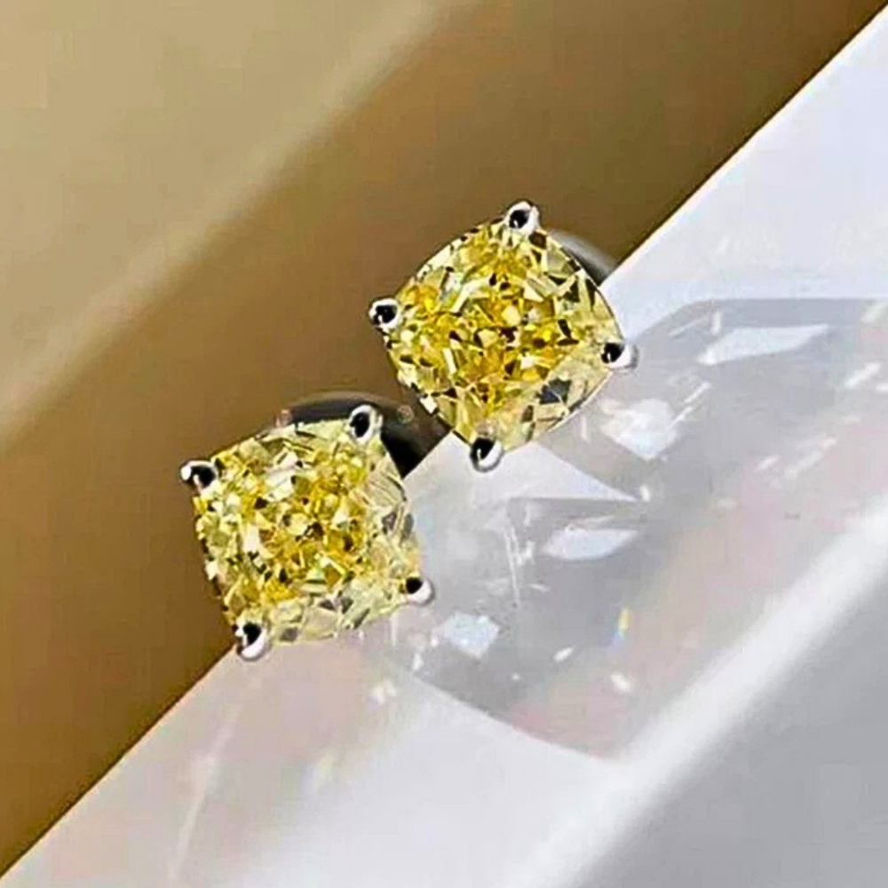 Orecchini con Moissaniti Giallo Zaffiro per ct 2,00