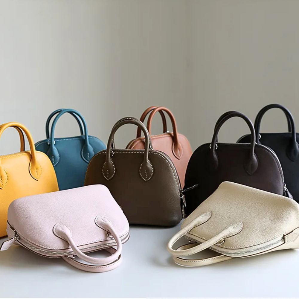Borsa in Fiore di Pelle Goffrata