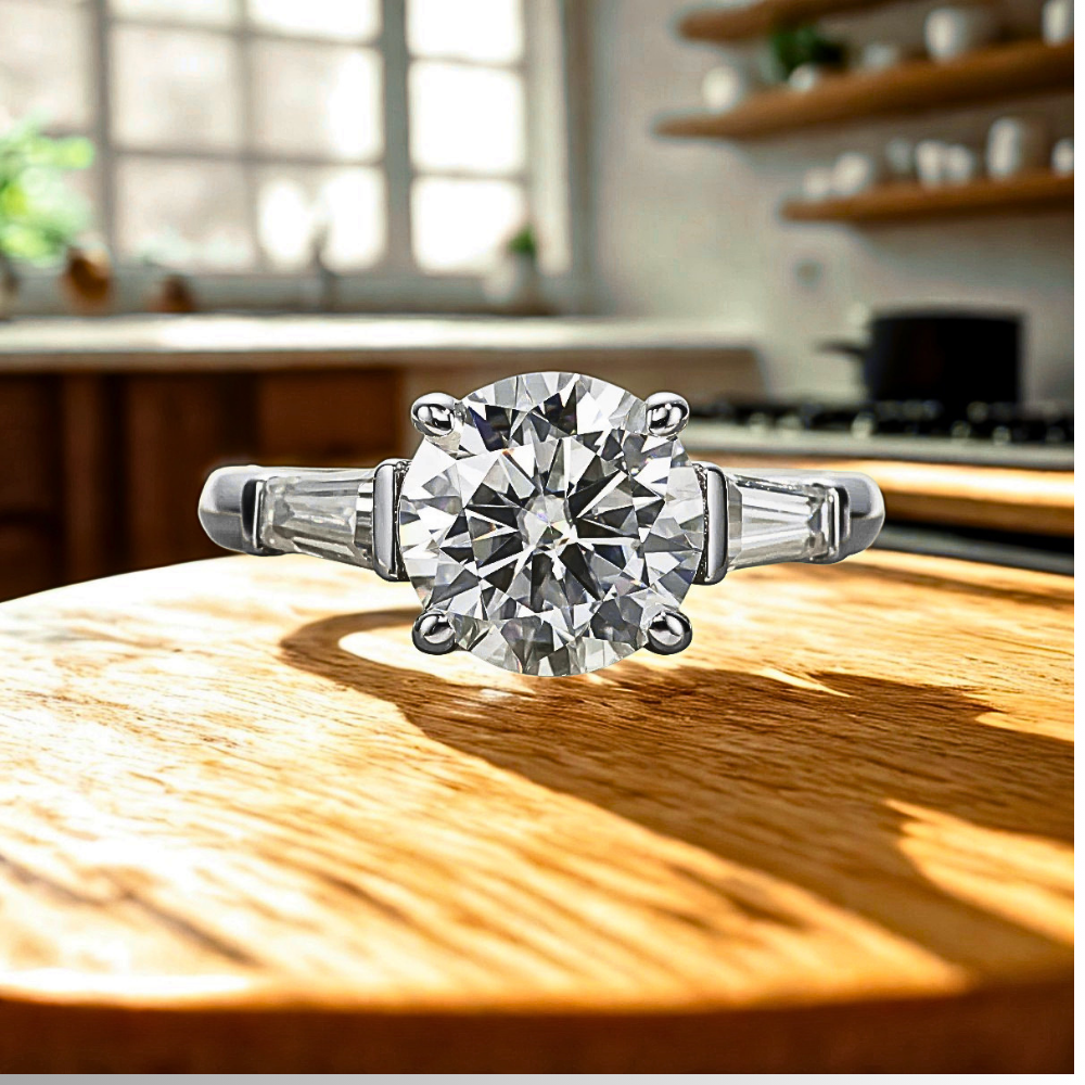 Trilogy con Moissanite per ct 3,60