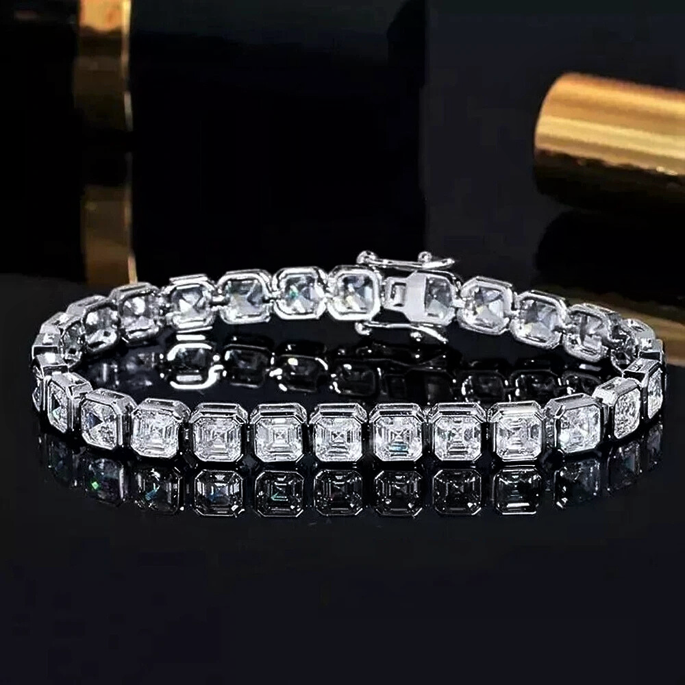 Bracciale Tennis con Moissaniti Taglio Asscher D Color VVS1