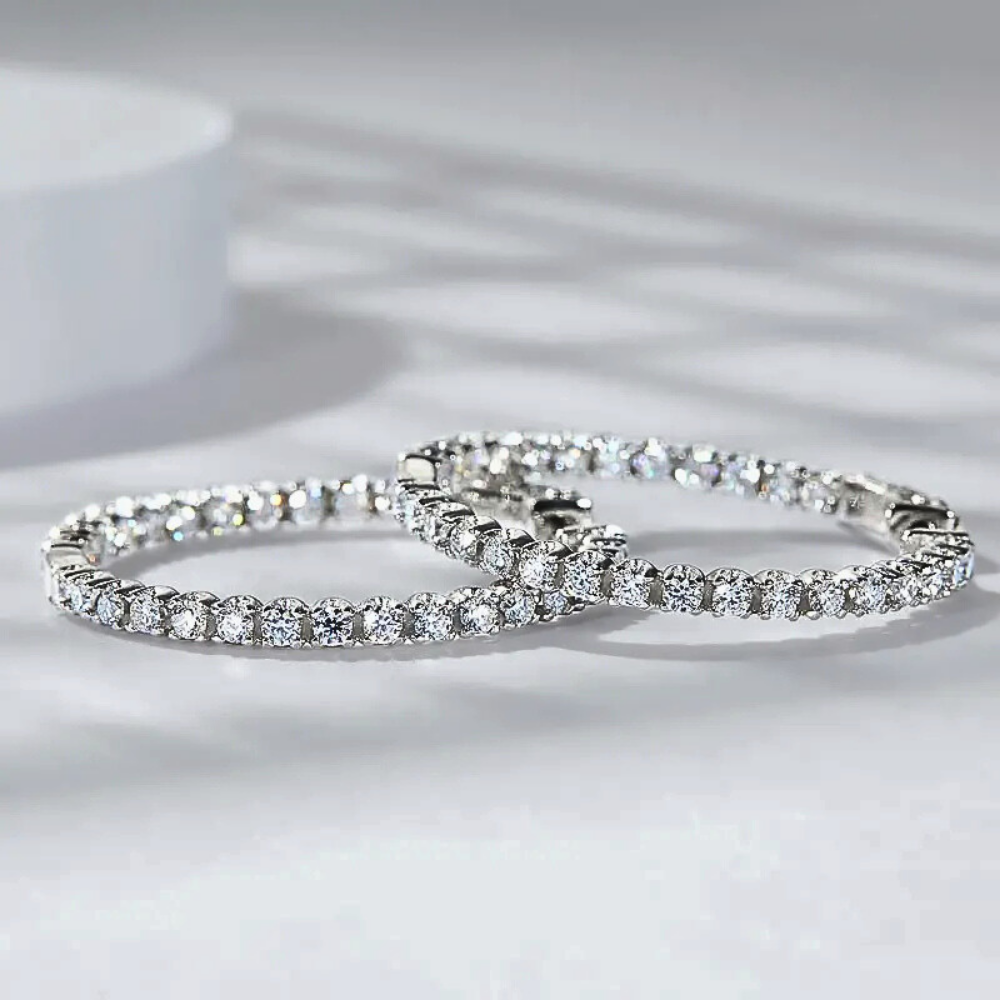 Orecchini a Cerchio con Moissaniti per ct 1,50