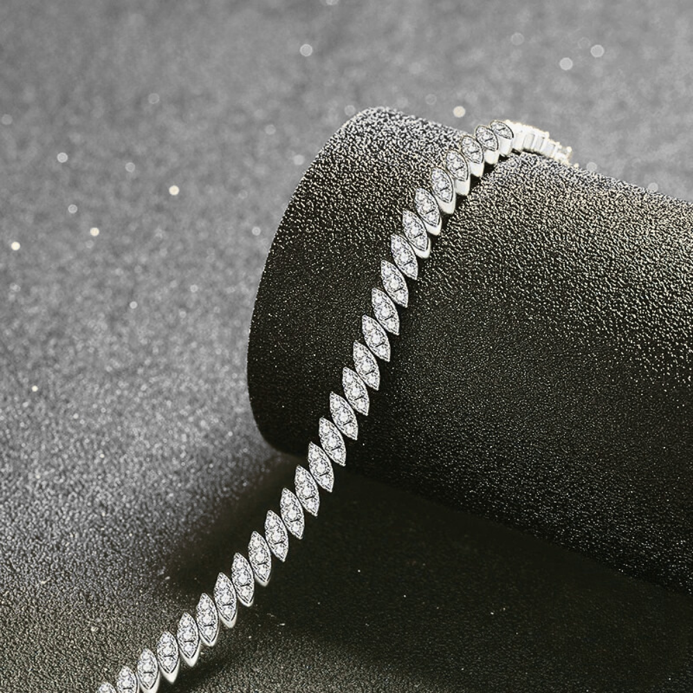 Bracciale Tennis a Foglie di Moissaniti