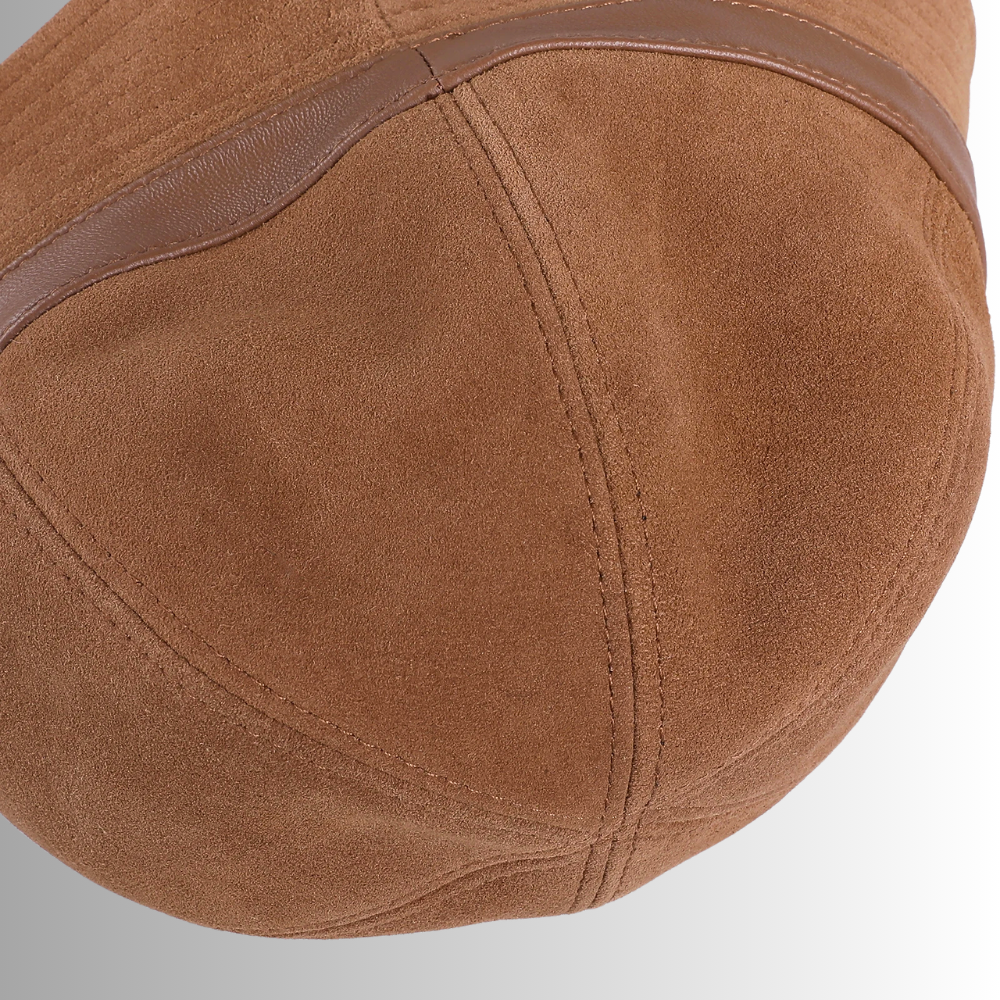 Cappello in Pelle Scamosciata d'Agnello