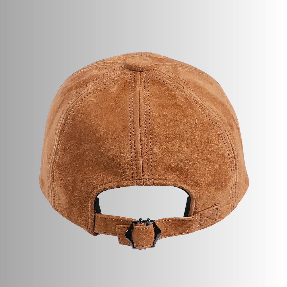 Cappello da Baseball in Pelle d'Agnello Scamosciata