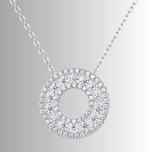 Collana con Ciondolo a Ruota in Moissaniti per ct 1,40