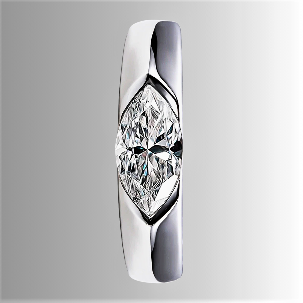 Fede con Moissanite di ct 1,00 Taglio Marquise