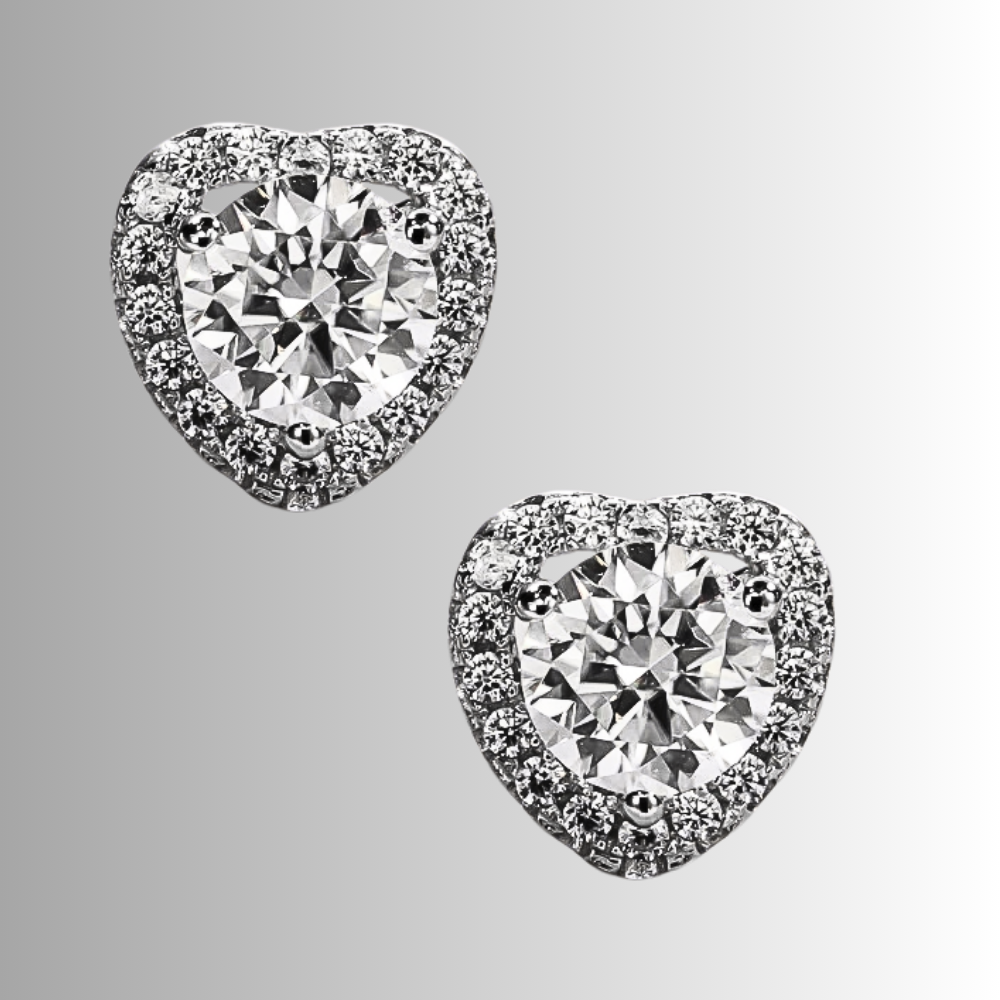 Orecchini a Cuore con Moissaniti